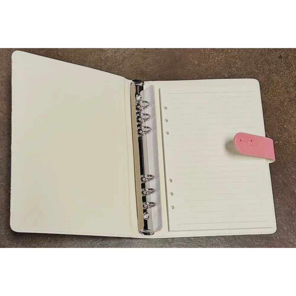 Gray and Pink Coquette Bows size A5 Binder w/ stationery paper